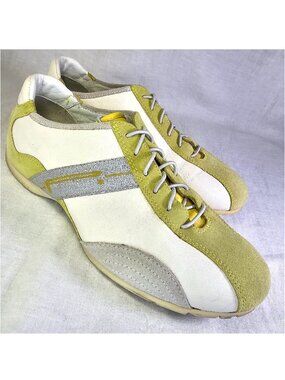 Pirelli Zero Rosso Gold Sneakers Driving Shoes 8 White & Green Yellow